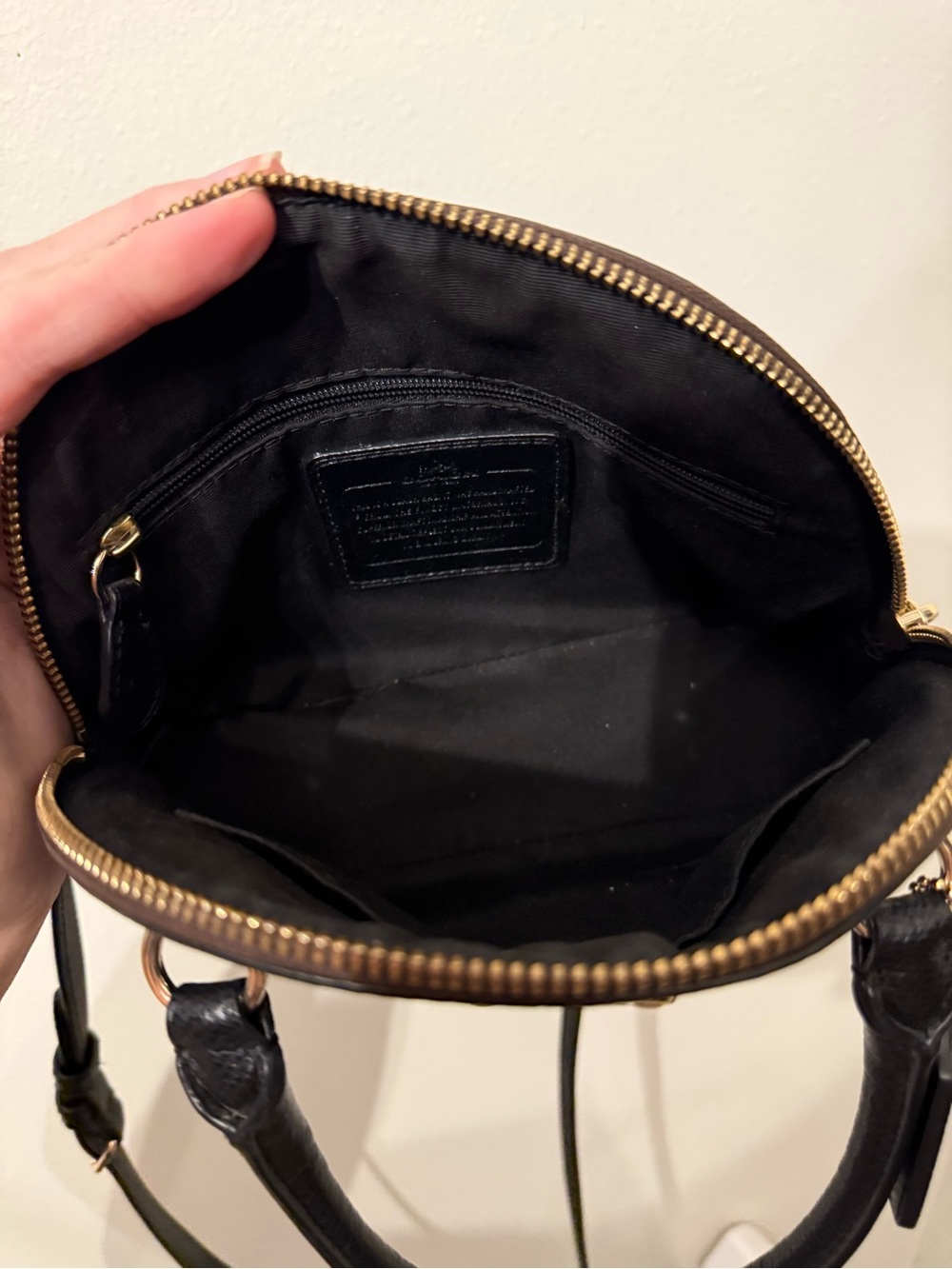 Coach Brown and Black Signature Dome Satchel with Gold Hardware - Picture 4 of 6